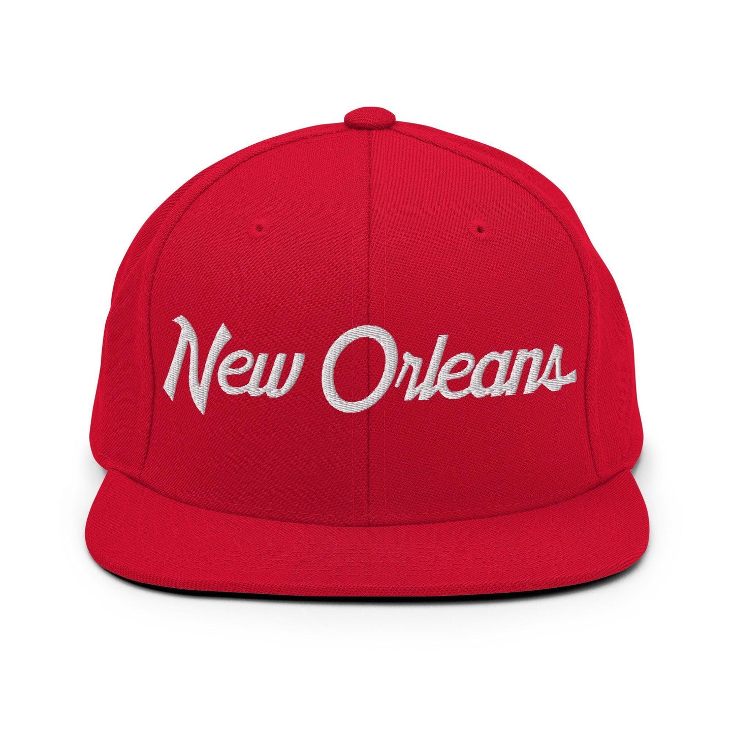 New Orleans Script Snapback Hat Red