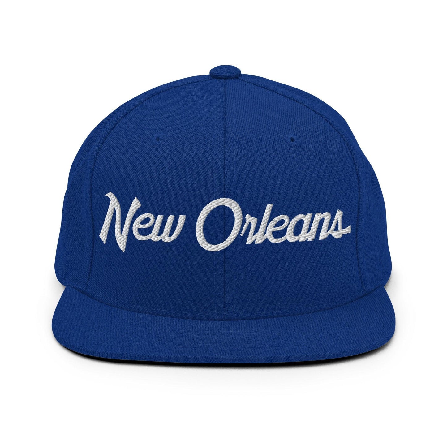 New Orleans Script Snapback Hat Royal Blue