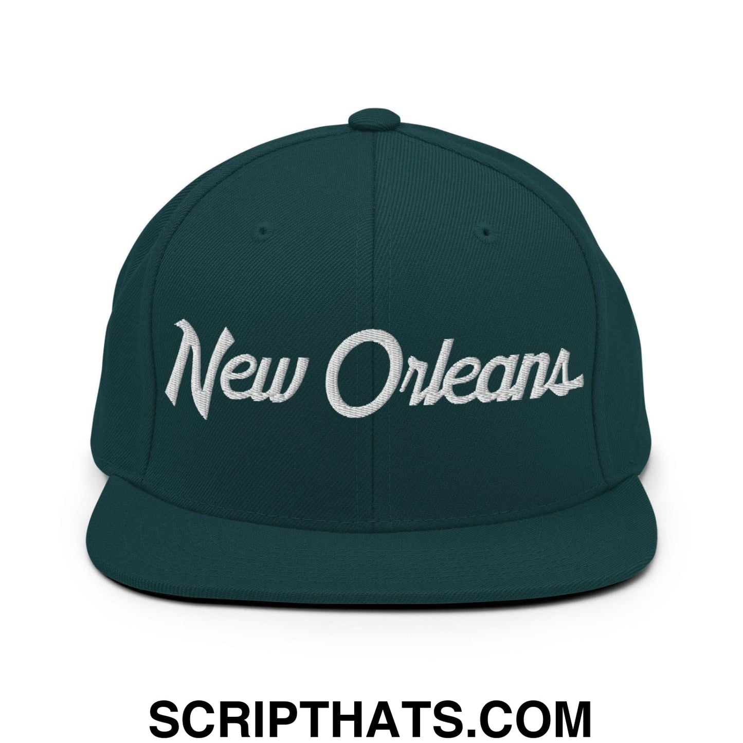 New Orleans Script Snapback Hat Spruce