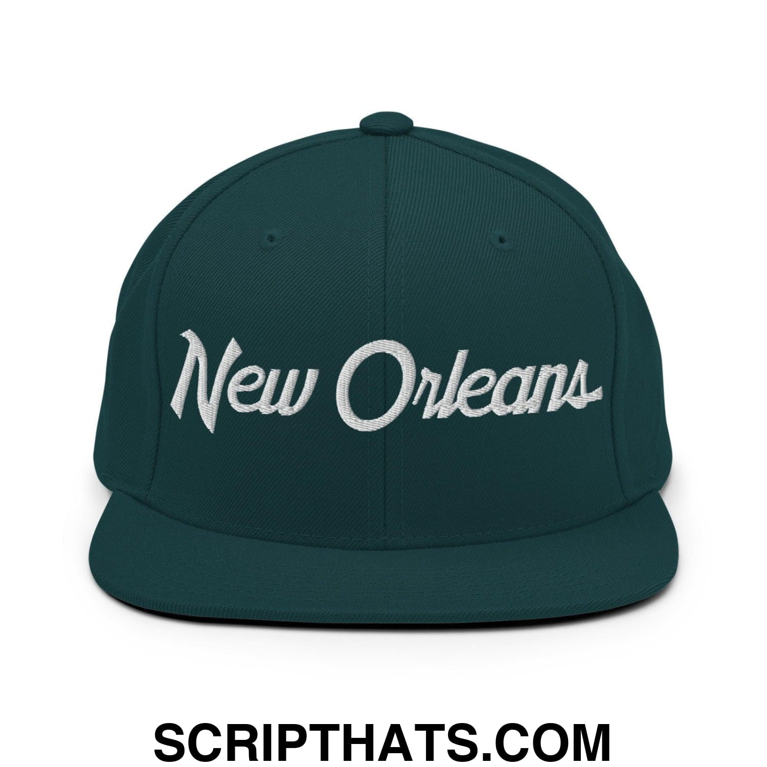 New Orleans Script Snapback Hat Spruce