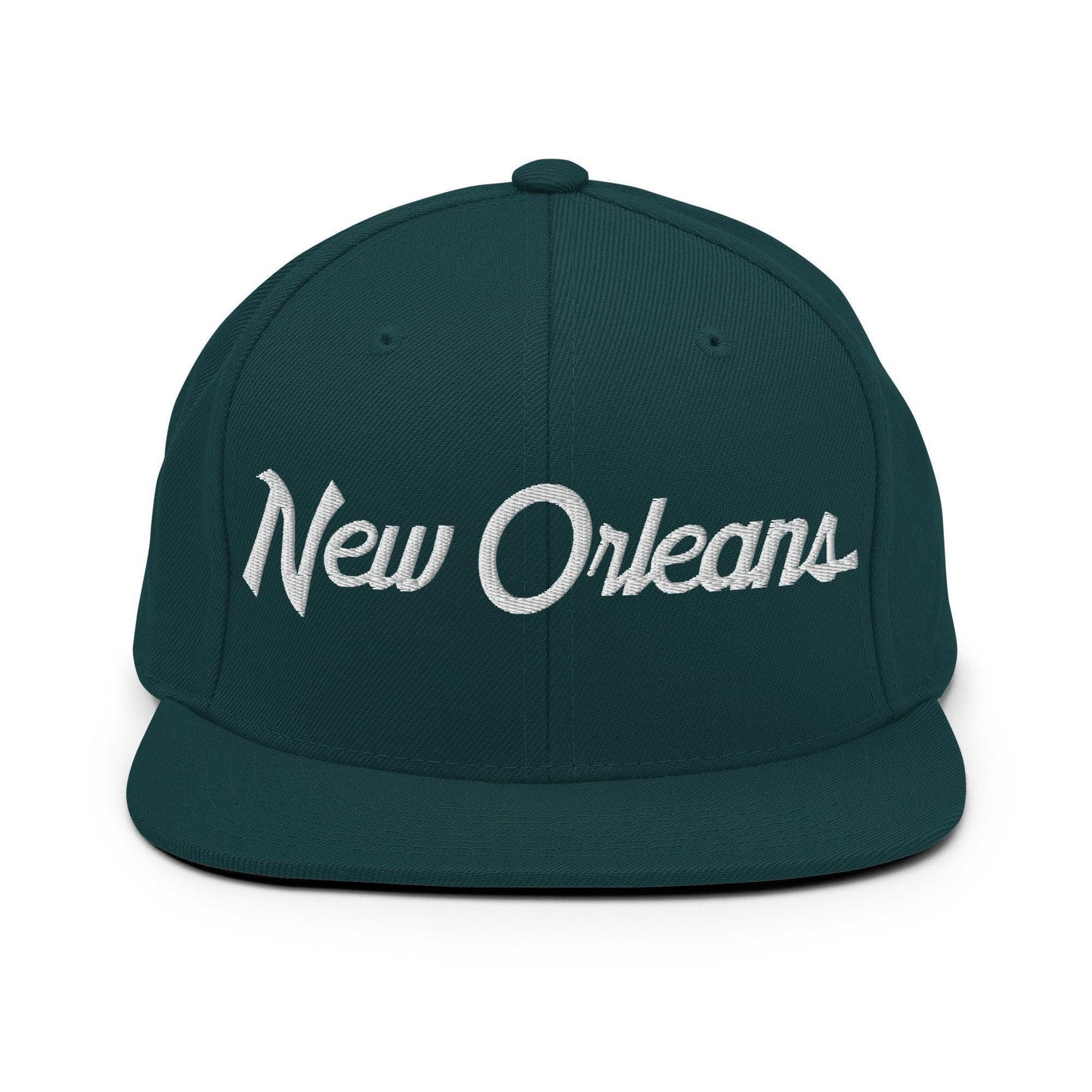 New Orleans Script Snapback Hat Spruce