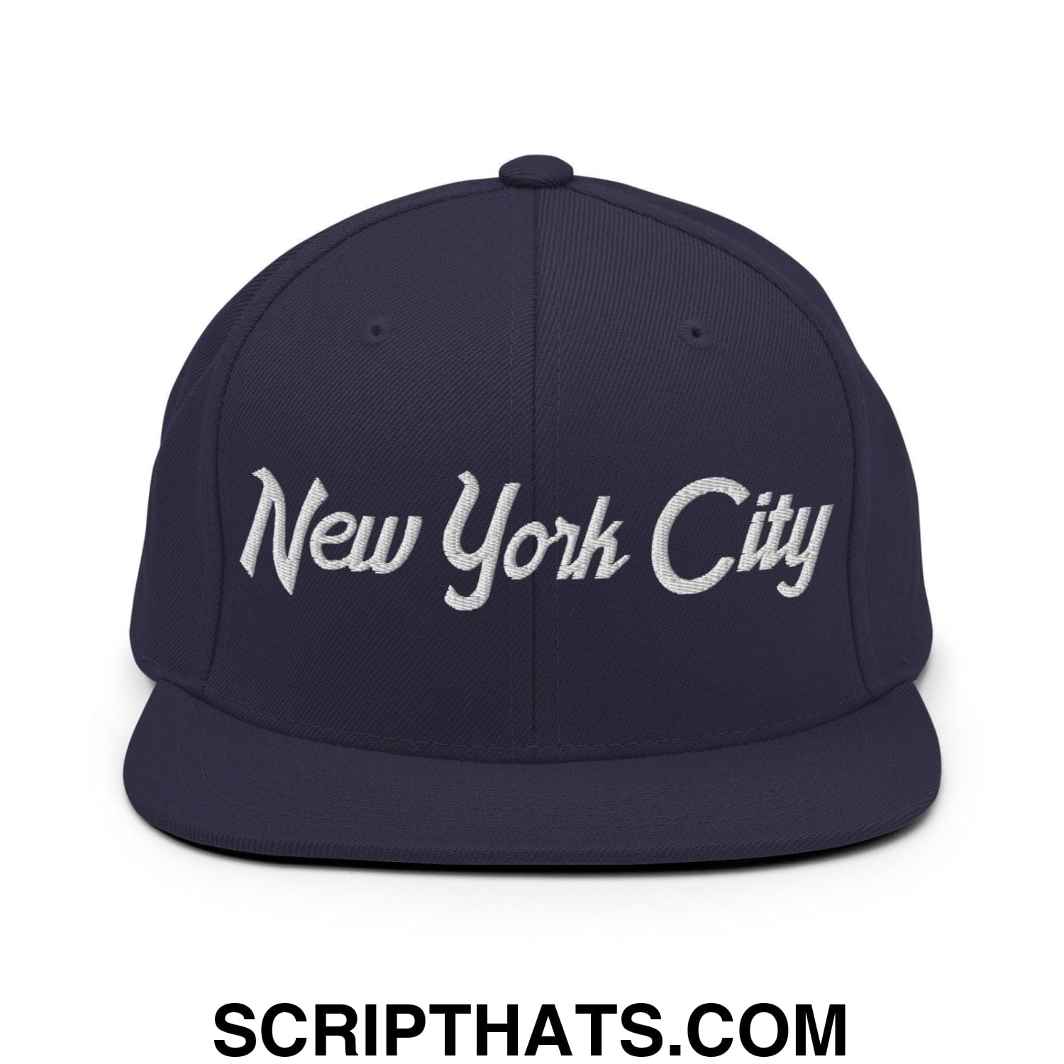 New York City Script Snapback Hat Navy