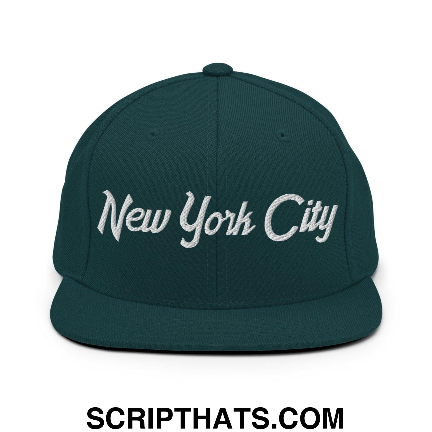 New York City Script Snapback Hat Spruce