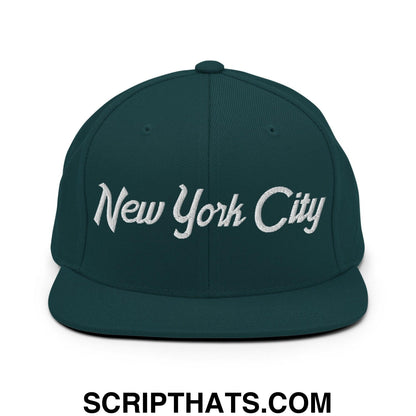 New York City Script Snapback Hat Spruce