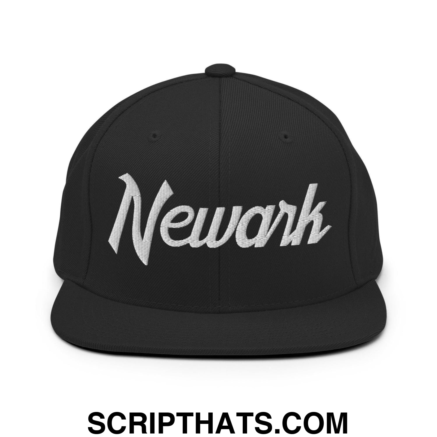 Newark Script Snapback Hat Black