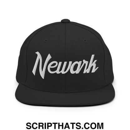 Newark Script Snapback Hat Black