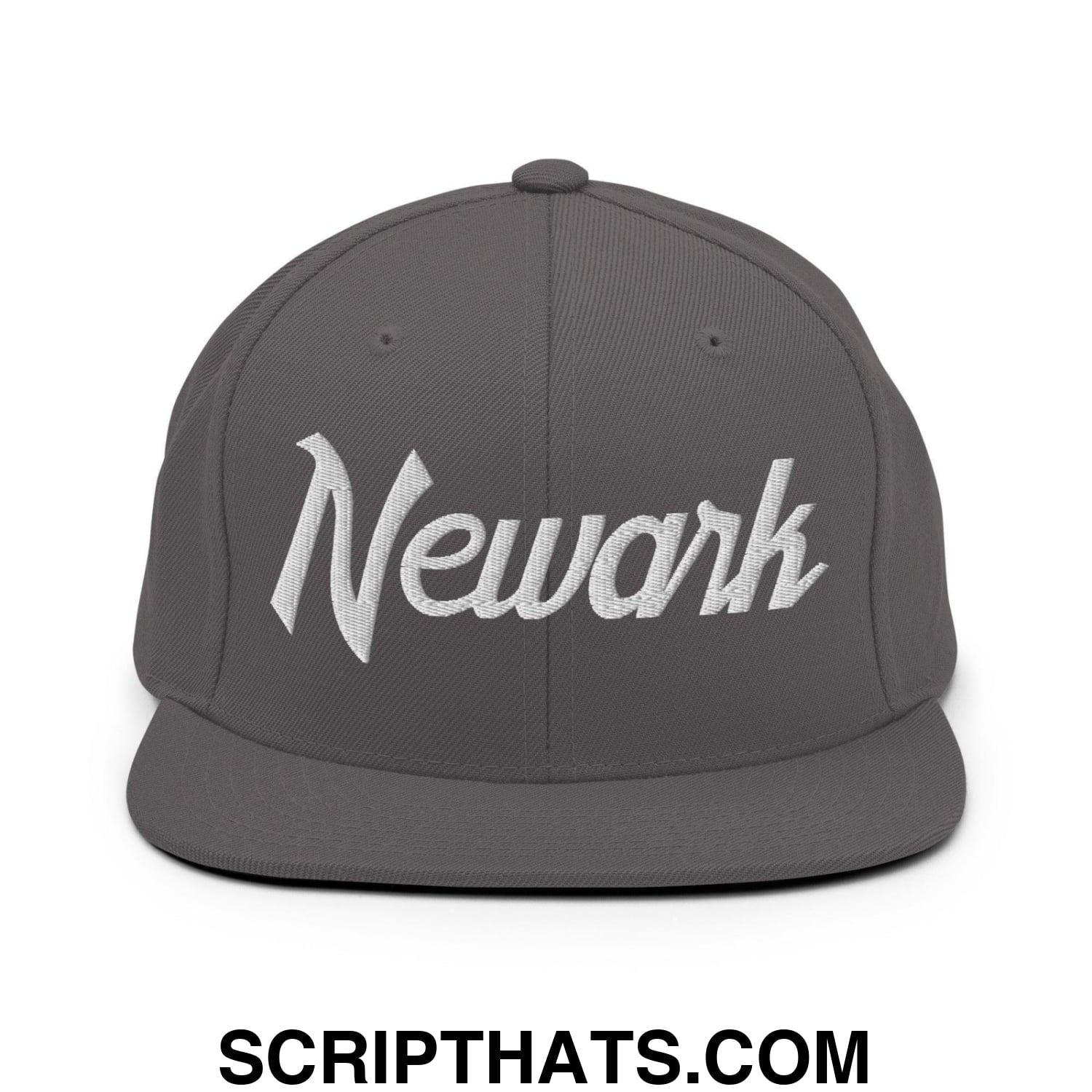 Newark Script Snapback Hat Dark Grey