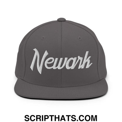 Newark Script Snapback Hat Dark Grey