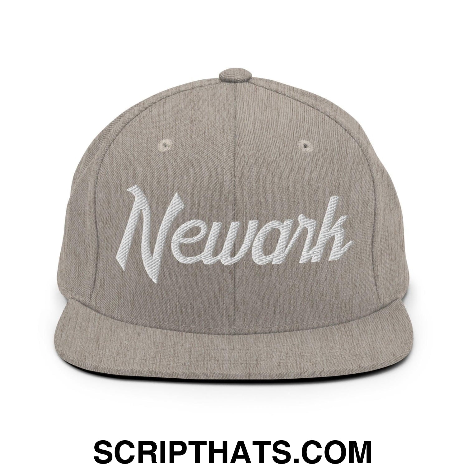 Newark Script Snapback Hat Heather Grey