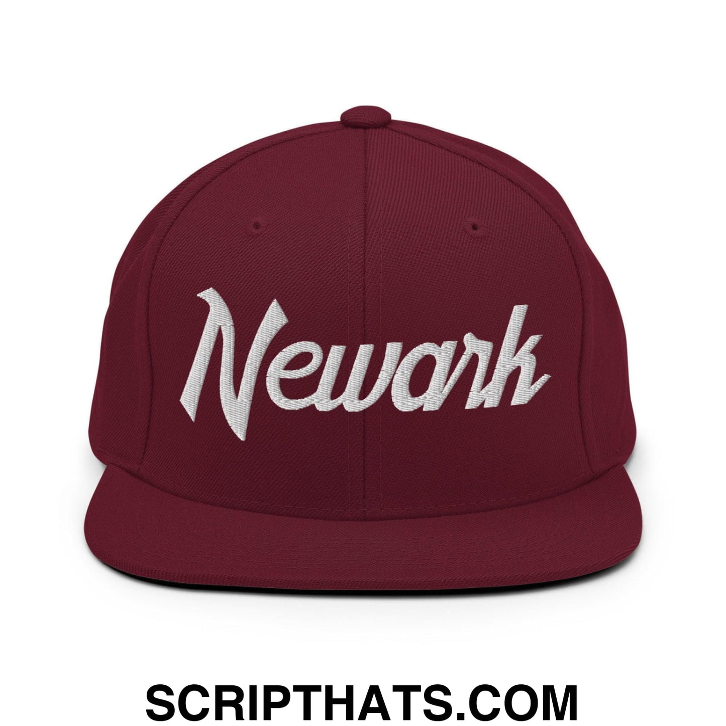 Newark Script Snapback Hat Maroon