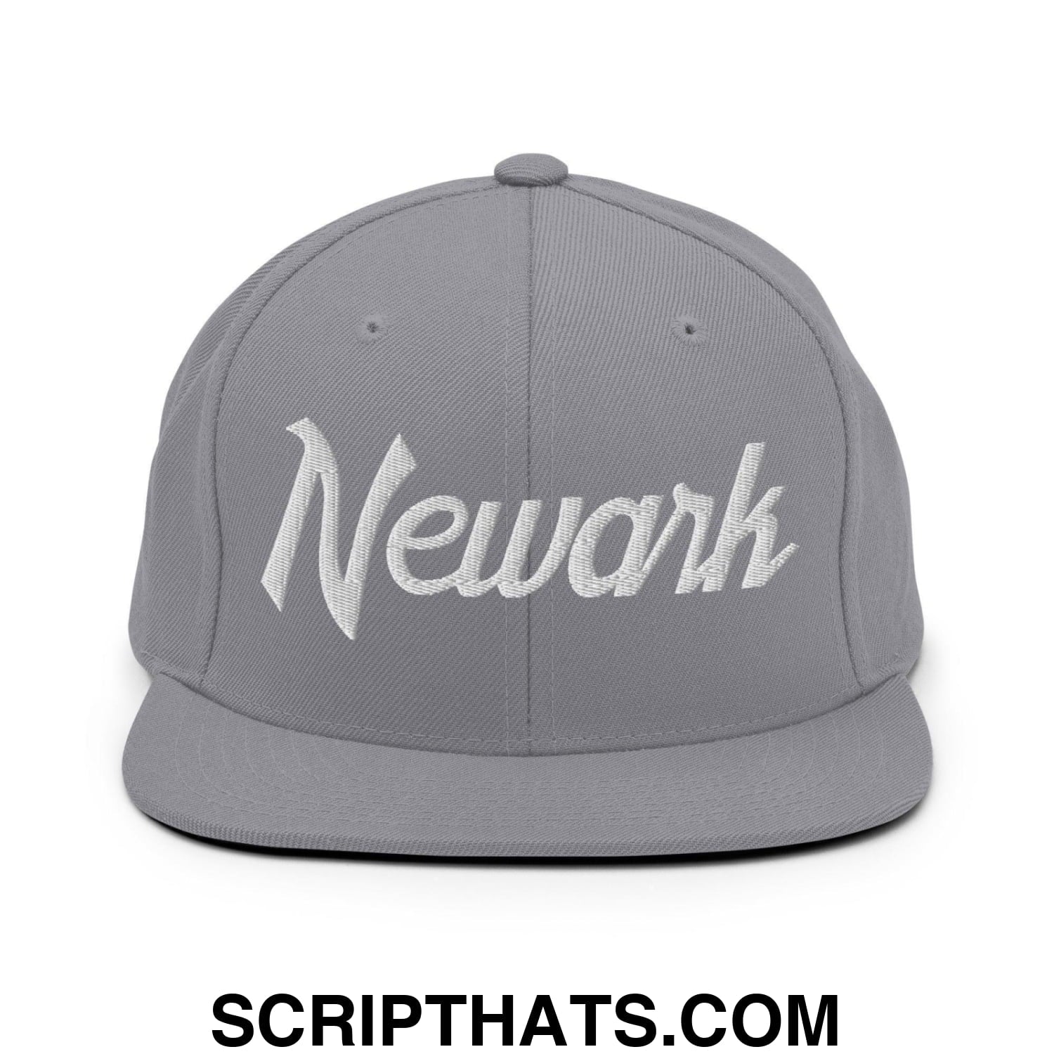 Newark Script Snapback Hat Silver