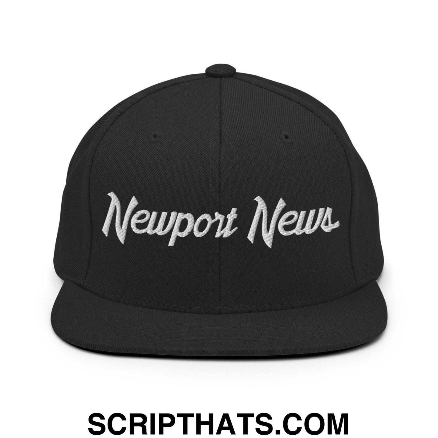 Newport News Script Snapback Hat Black
