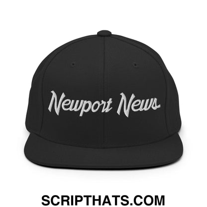 Newport News Script Snapback Hat Black