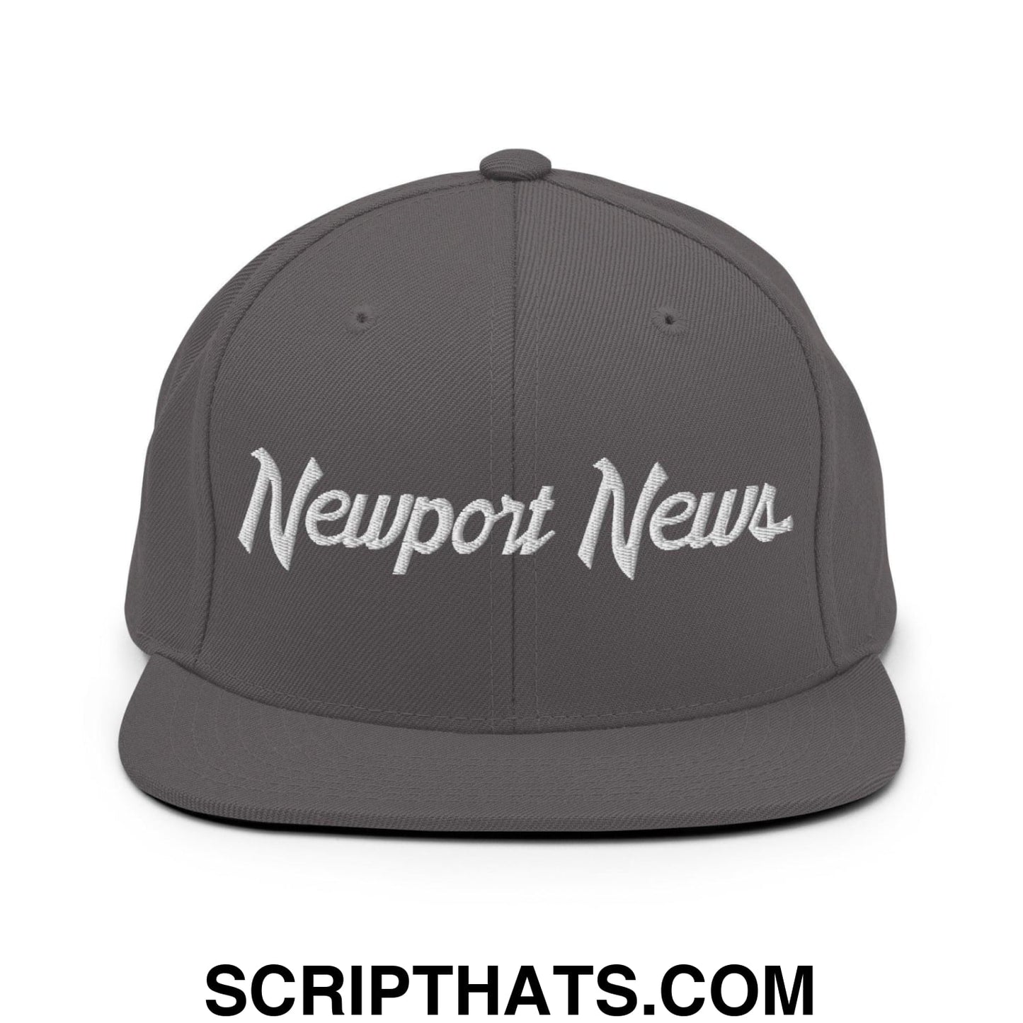 Newport News Script Snapback Hat Dark Grey