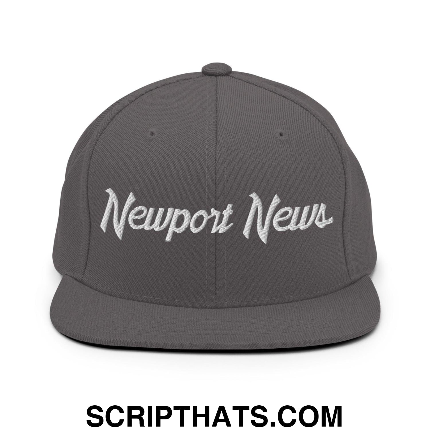 Newport News Script Snapback Hat Dark Grey