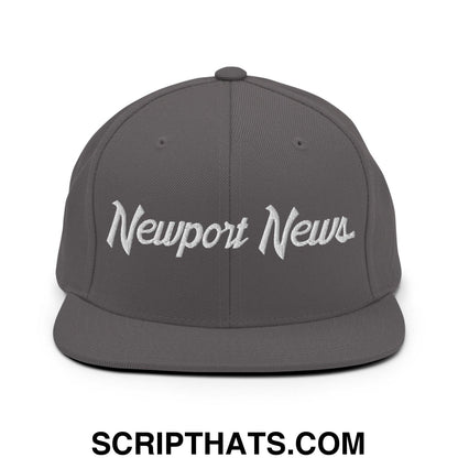 Newport News Script Snapback Hat Dark Grey
