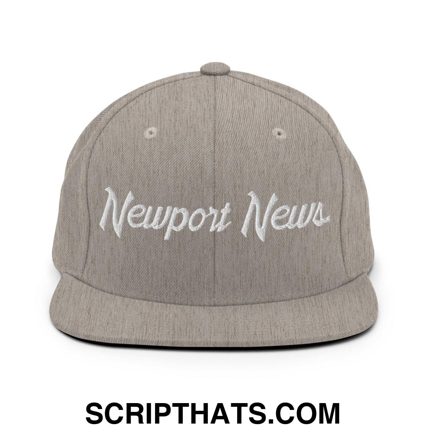 Newport News Script Snapback Hat Heather Grey