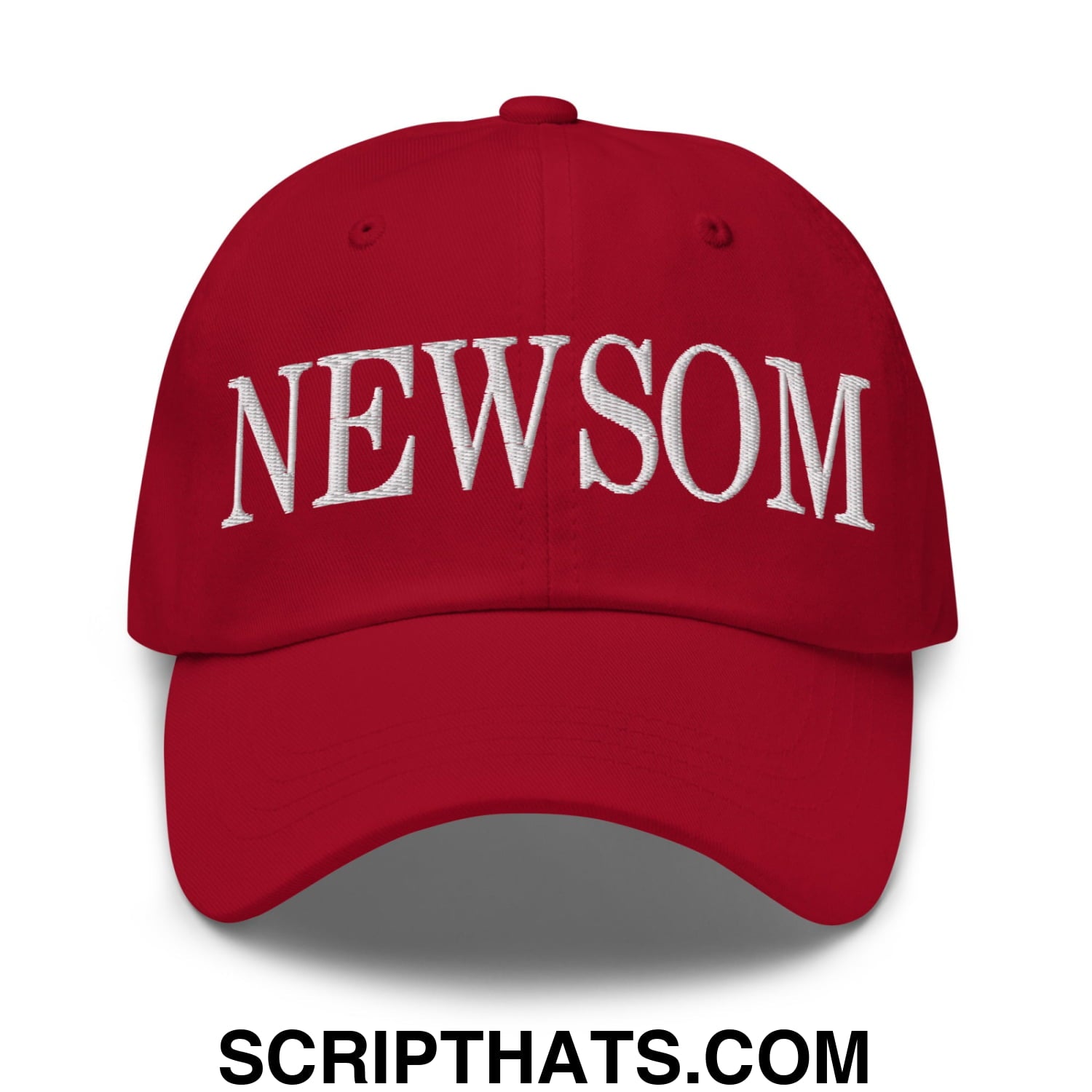 Newsom Embroidered Unstructured Dad Hat Cranberry