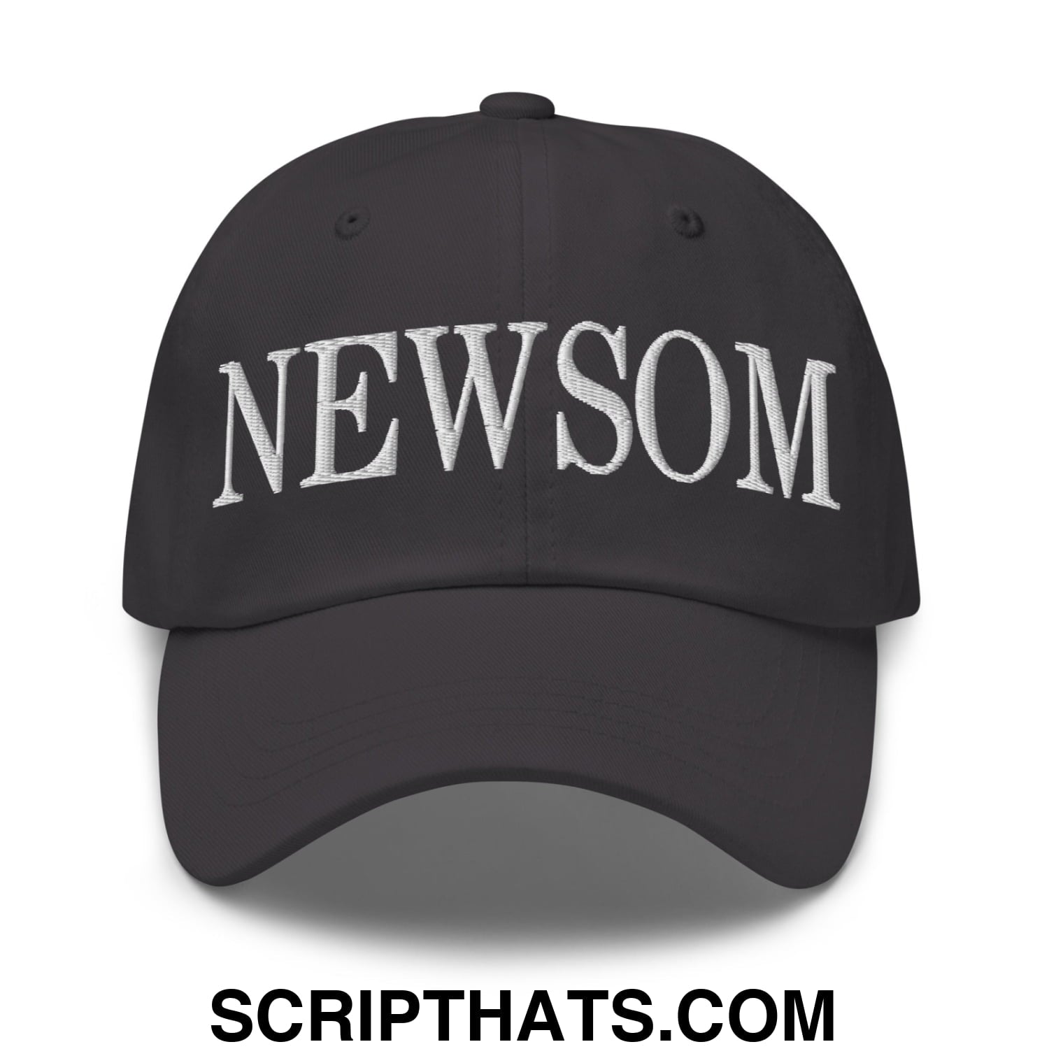 Newsom Embroidered Unstructured Dad Hat Dark Grey