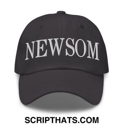 Newsom Embroidered Unstructured Dad Hat Dark Grey