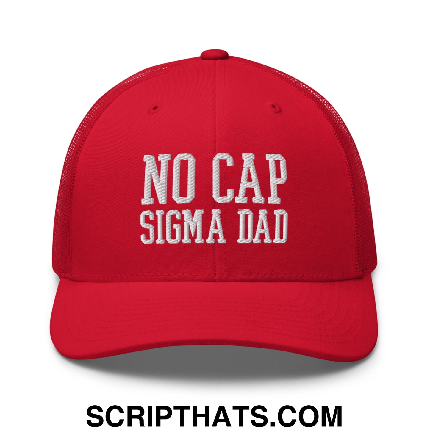 No Cap Sigma Dad Embroidered Mesh Trucker Hat Red