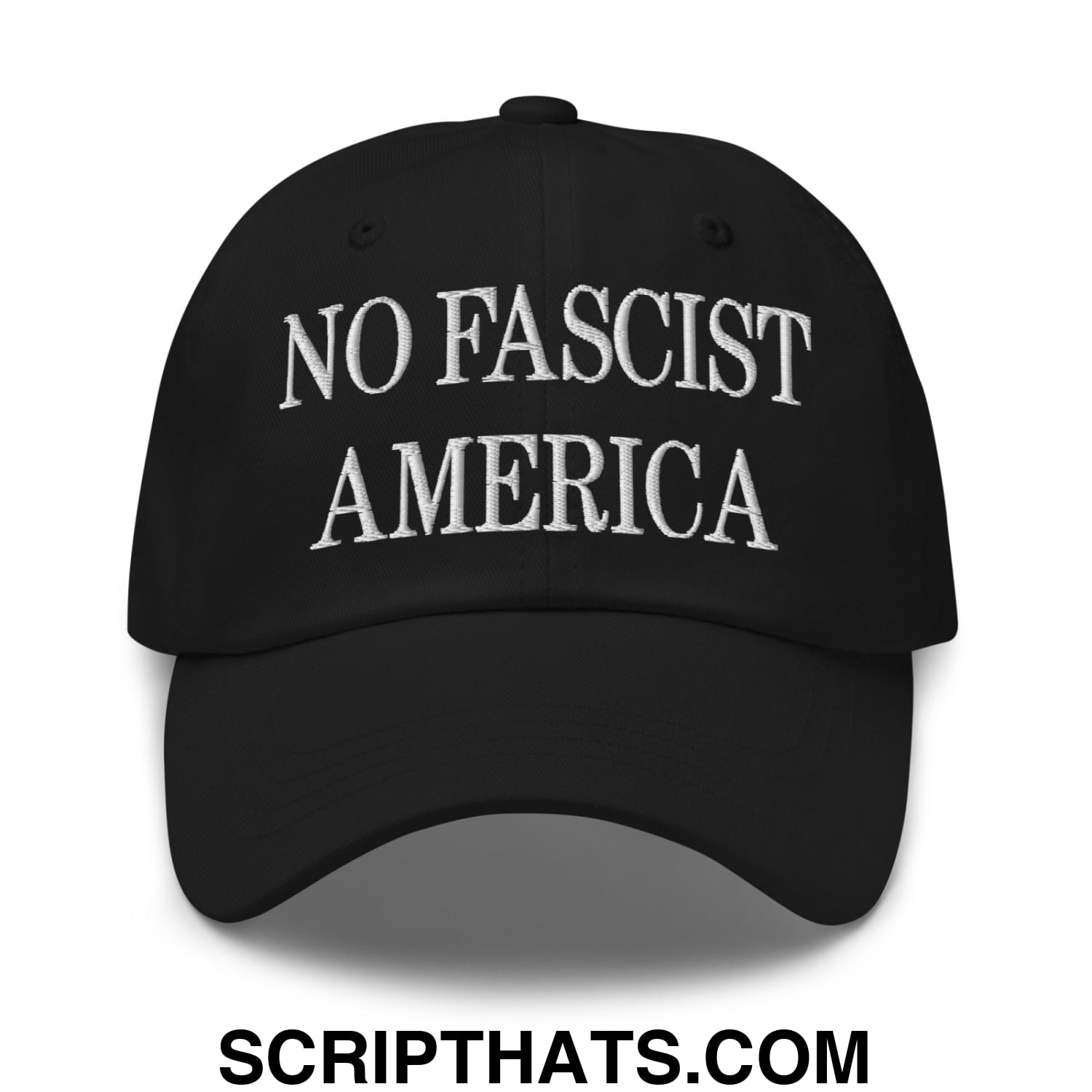 No Fascist America Embroidered Unstructured Dad Hat Black