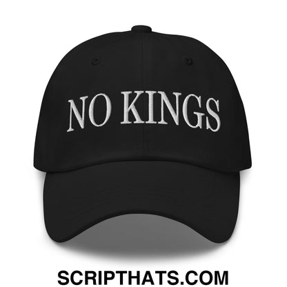 No Kings Embroidered Unstructured Dad Hat Black