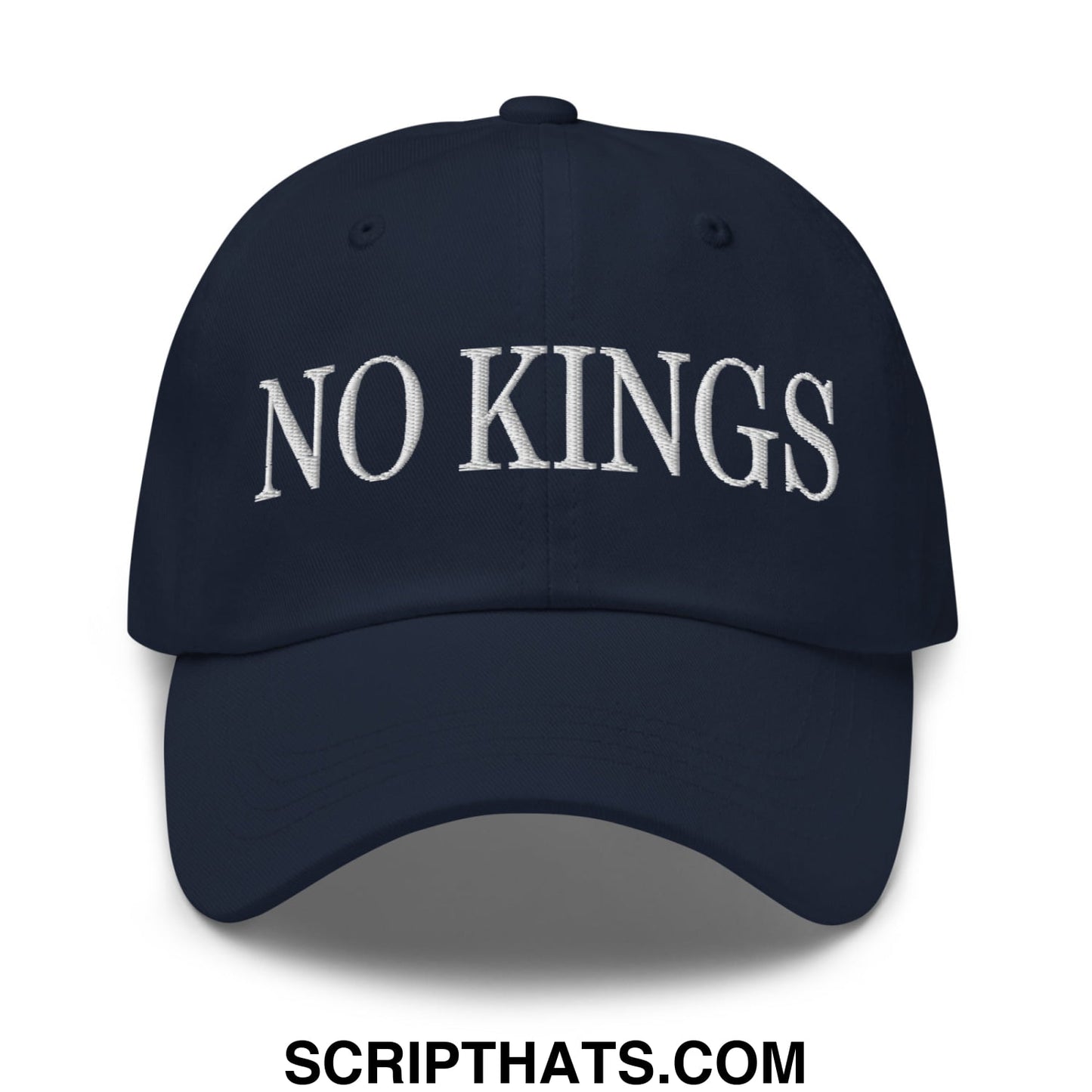No Kings Embroidered Unstructured Dad Hat Navy