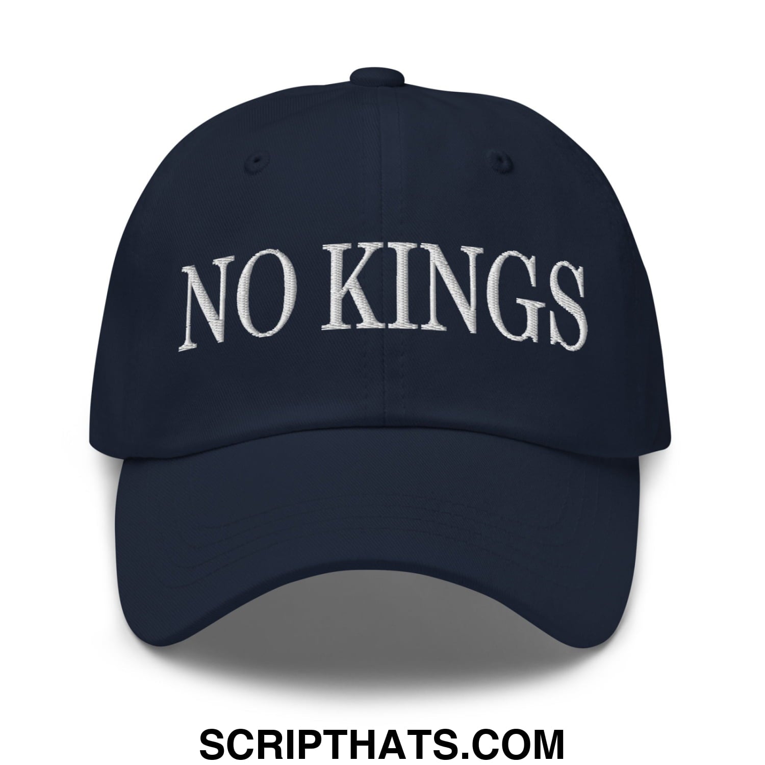 No Kings Embroidered Unstructured Dad Hat Navy