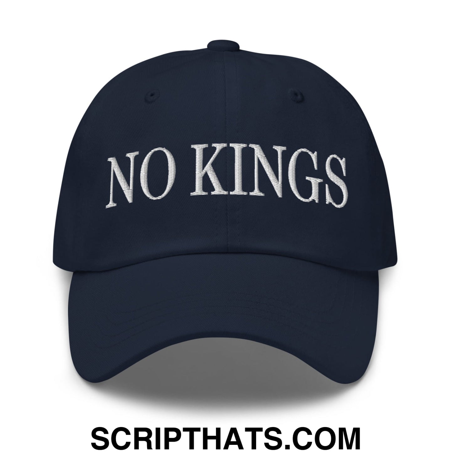 No Kings Embroidered Unstructured Dad Hat Navy