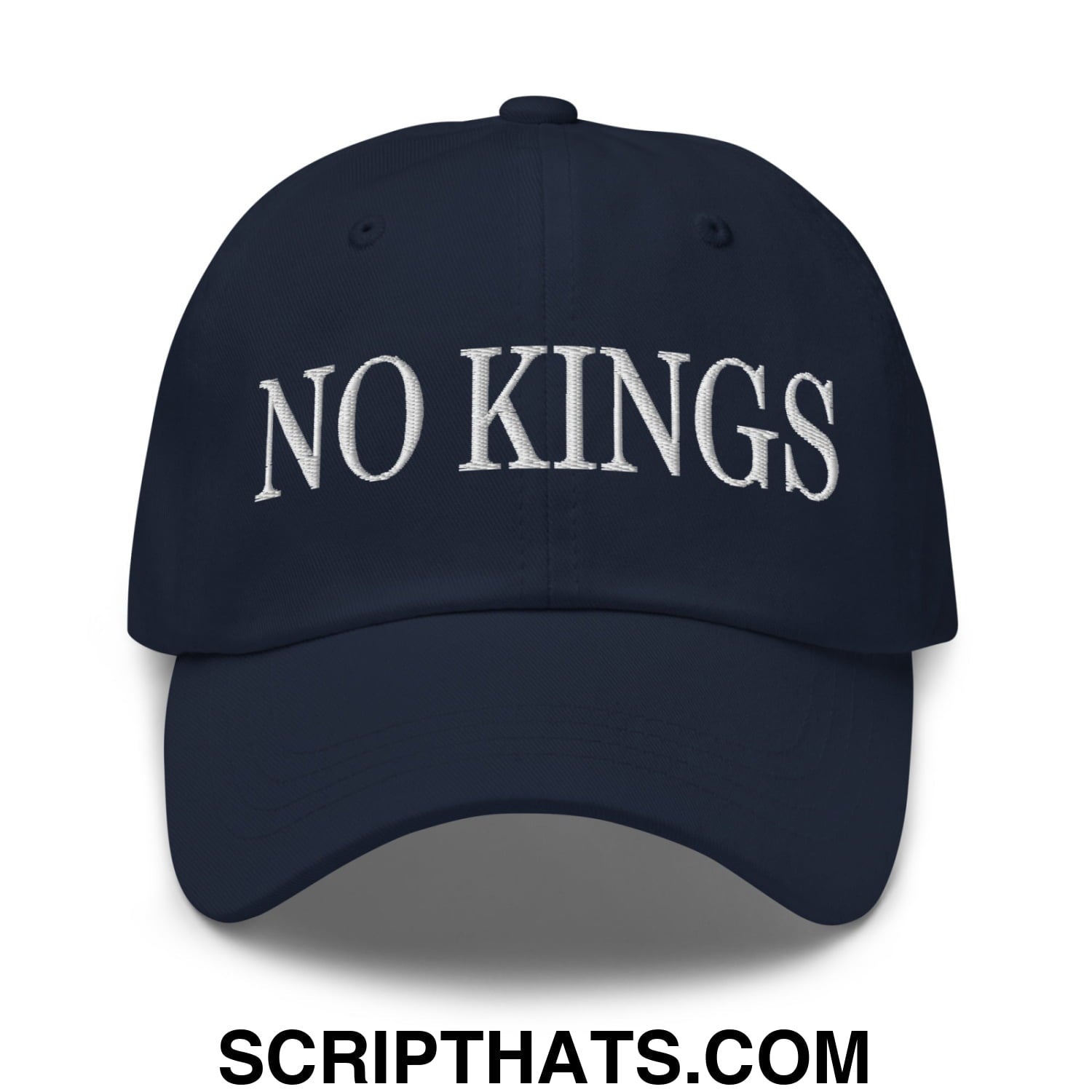No Kings Embroidered Unstructured Dad Hat Navy