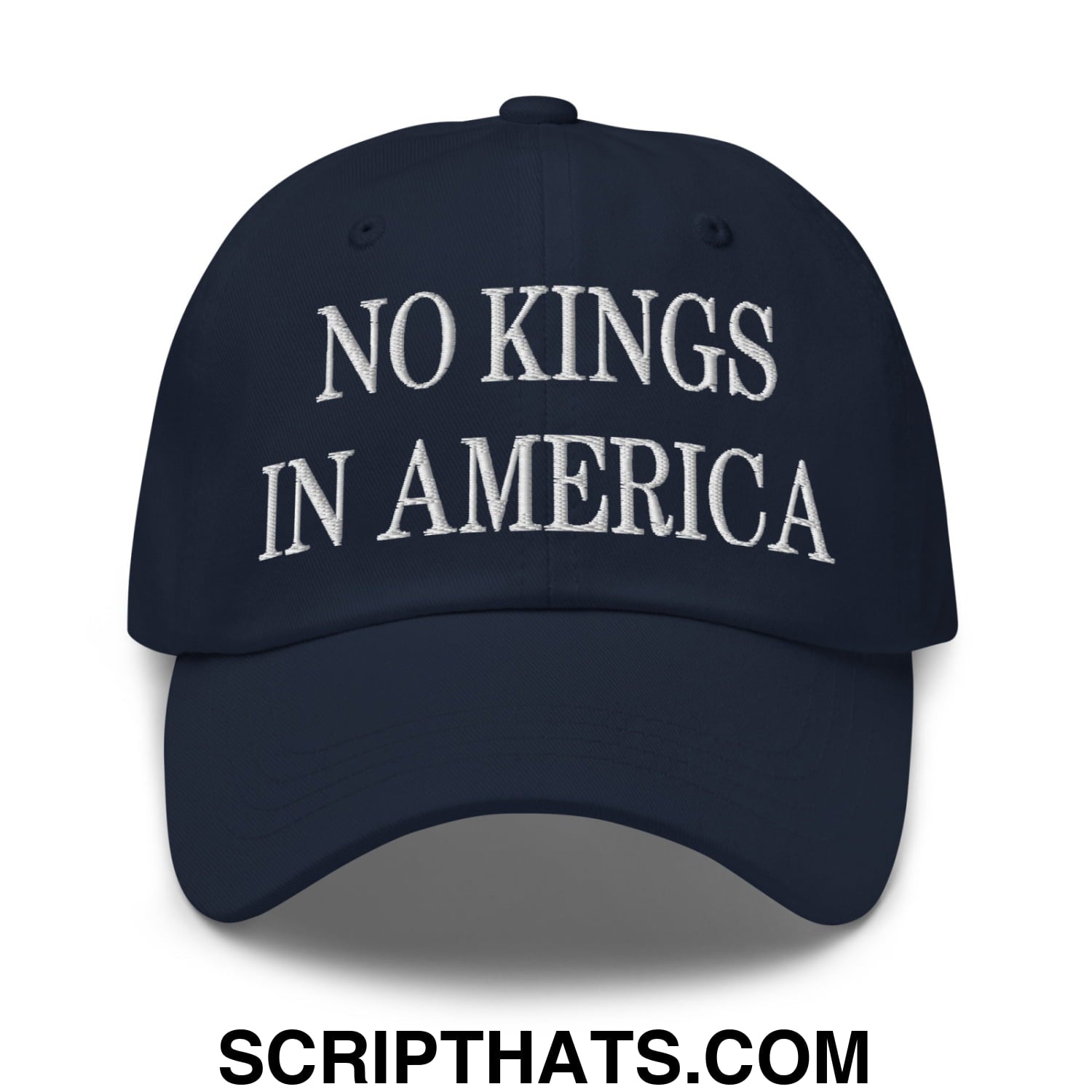 No Kings in America Embroidered Unstructured Dad Hat Navy