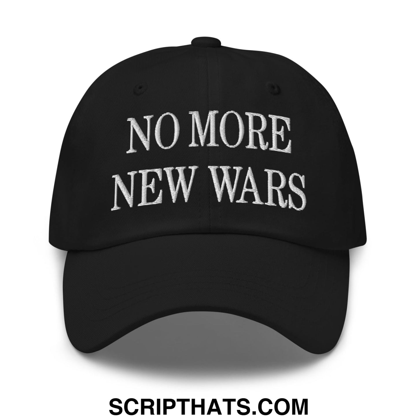 No More New Wars Embroidered Unstructured Dad Hat Black