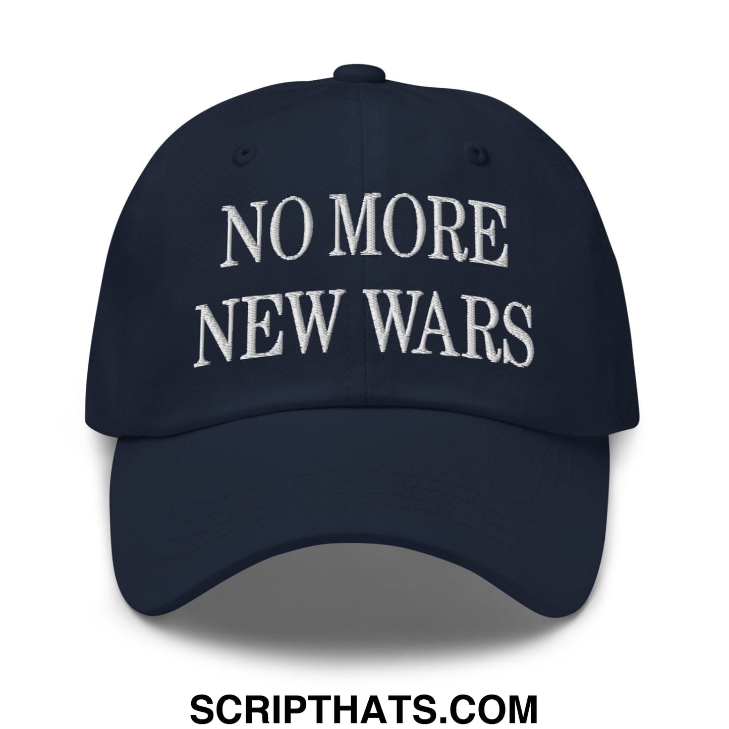 No More New Wars Embroidered Unstructured Dad Hat Navy