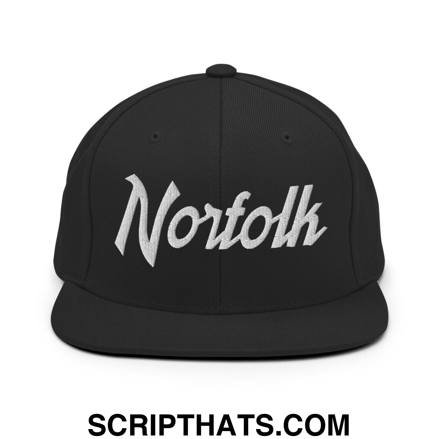 Norfolk Script Snapback Hat Black