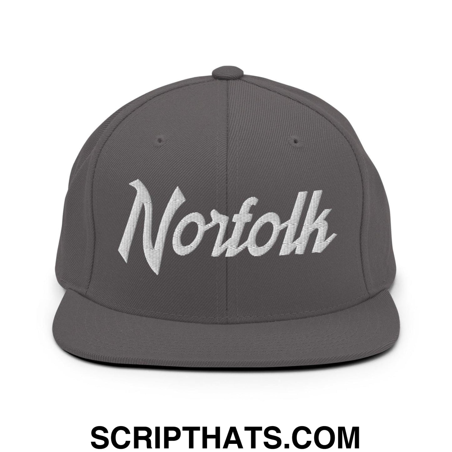 Norfolk Script Snapback Hat Dark Grey