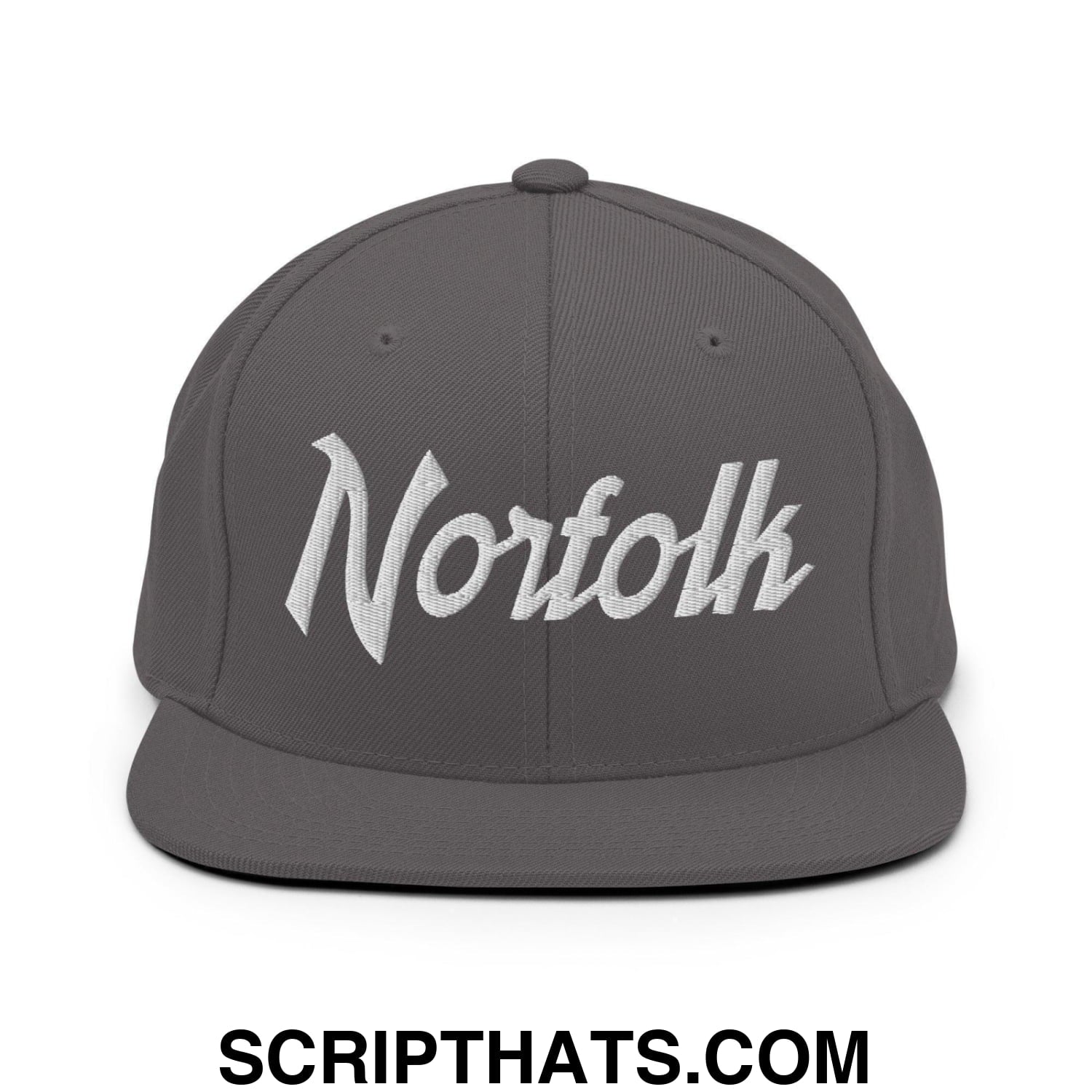 Norfolk Script Snapback Hat Dark Grey