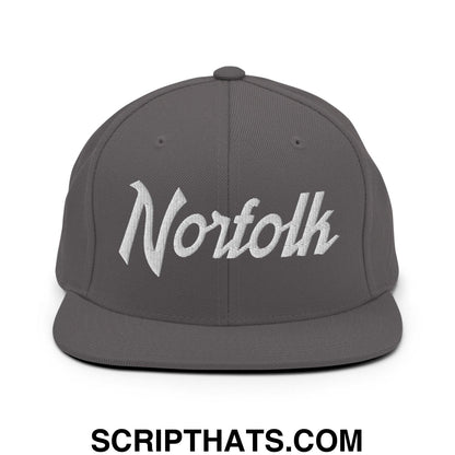 Norfolk Script Snapback Hat Dark Grey