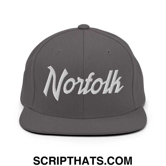 Norfolk Script Snapback Hat Dark Grey