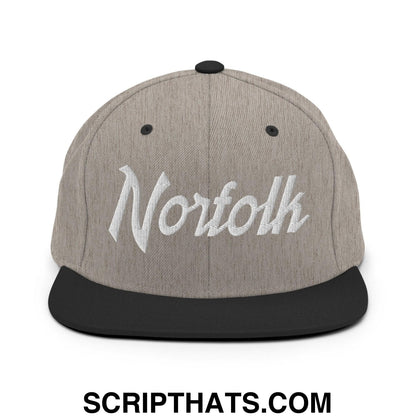 Norfolk Script Snapback Hat Heather Black