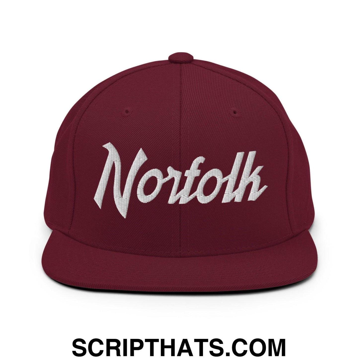 Norfolk Script Snapback Hat Maroon