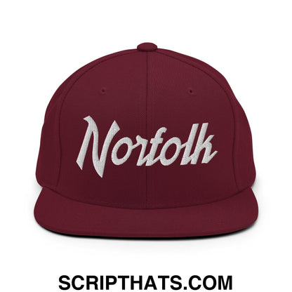 Norfolk Script Snapback Hat Maroon