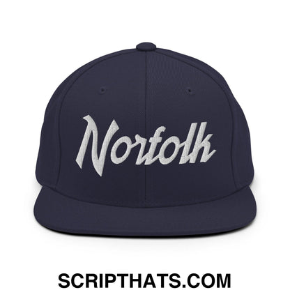 Norfolk Script Snapback Hat Navy