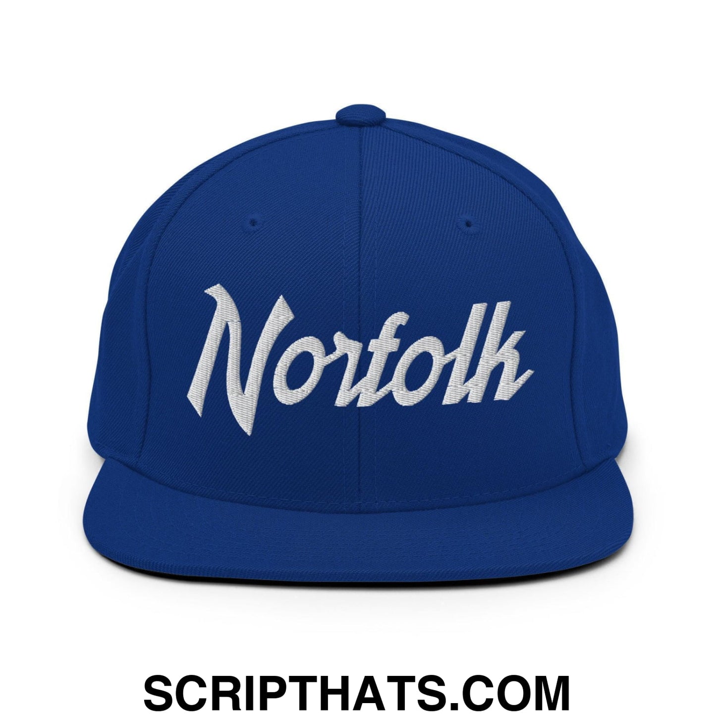 Norfolk Script Snapback Hat Royal Blue