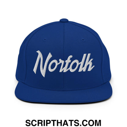 Norfolk Script Snapback Hat Royal Blue