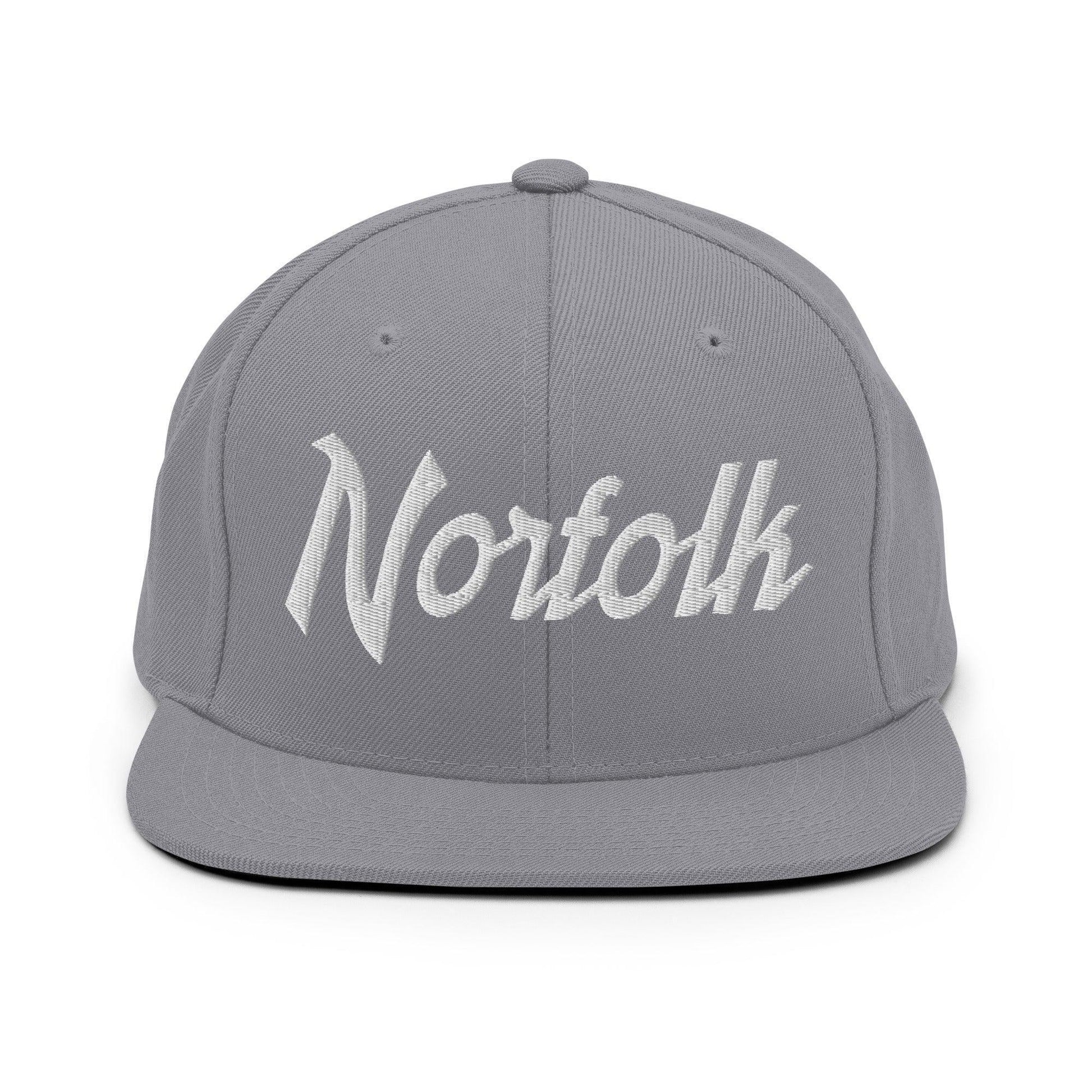 Norfolk Script Snapback Hat Silver
