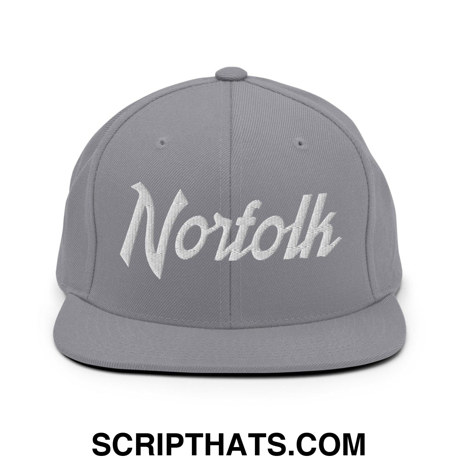 Norfolk Script Snapback Hat Silver