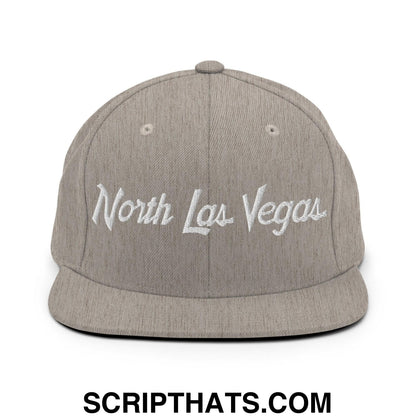 North Las Vegas Script Snapback Hat Heather Grey