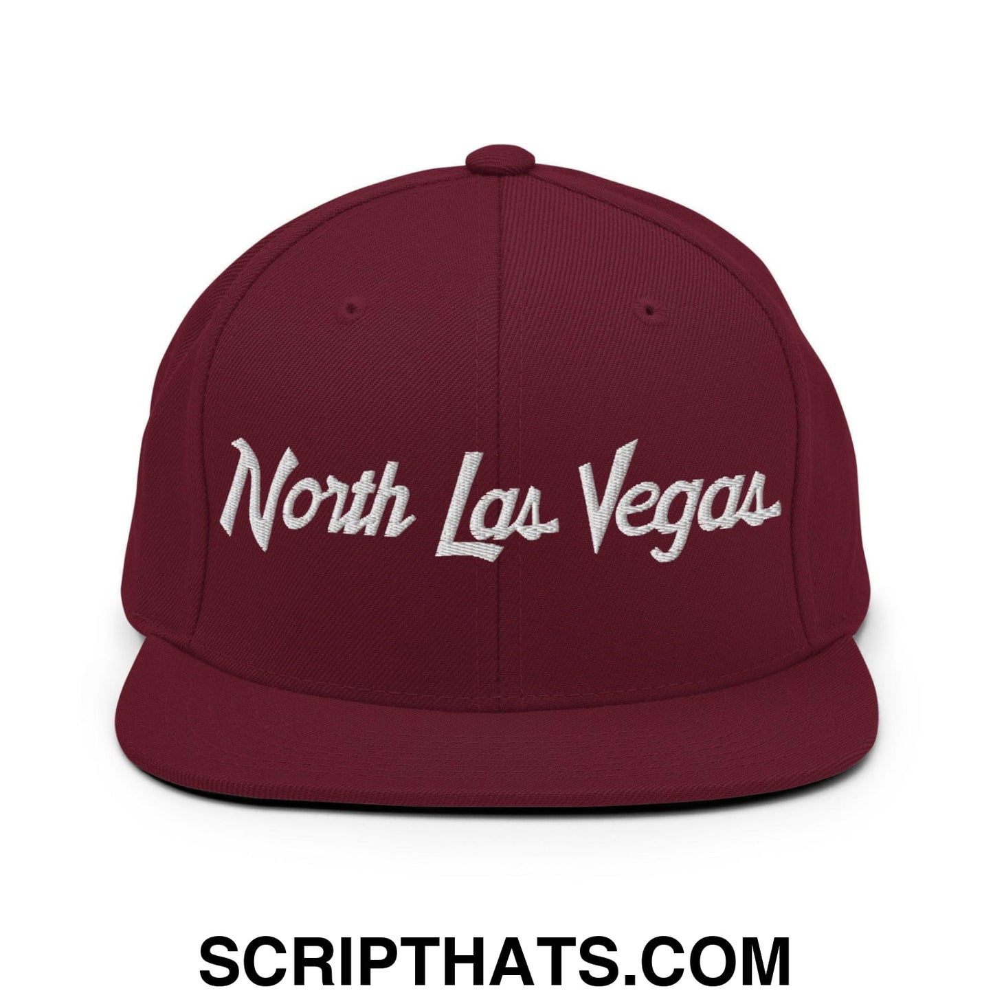 North Las Vegas Script Snapback Hat Maroon