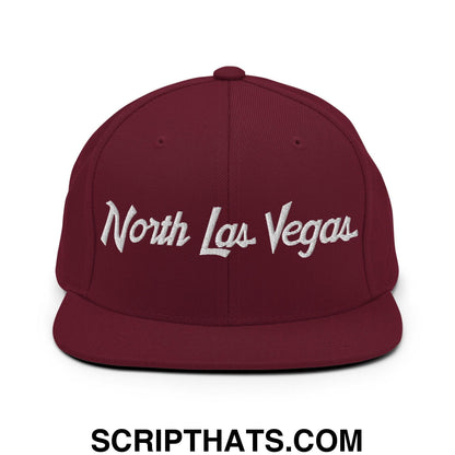 North Las Vegas Script Snapback Hat Maroon